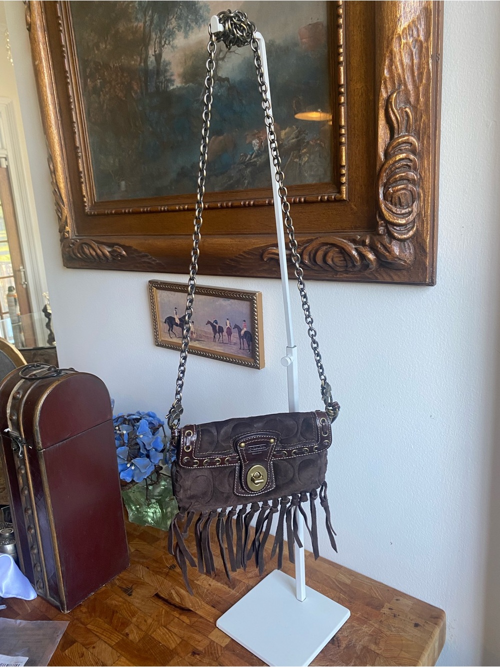 Coach Legacy Small Bag Brown Suede Boho - Picture 14 of 16